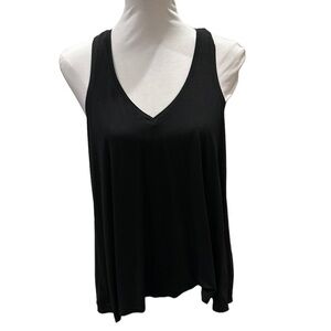 FEEL The Piece Vee Neck High Low Swing Tank Black SZ S